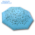 Оптовая продажа 24 дюймов одиночный слои индивидуальные Креативные модные Расширенный Анти-УФ УПФ 40+ солнце и дождь 3 складной зонты механика